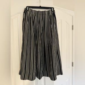 J. Crew midi skirt with black and tan stripes